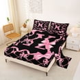 thumbnail image 2 of Manfei Bow Letter X Bed Sheets for Girls, Pink Initial Ribbon King Sheets, 4pcs, 2 of 5