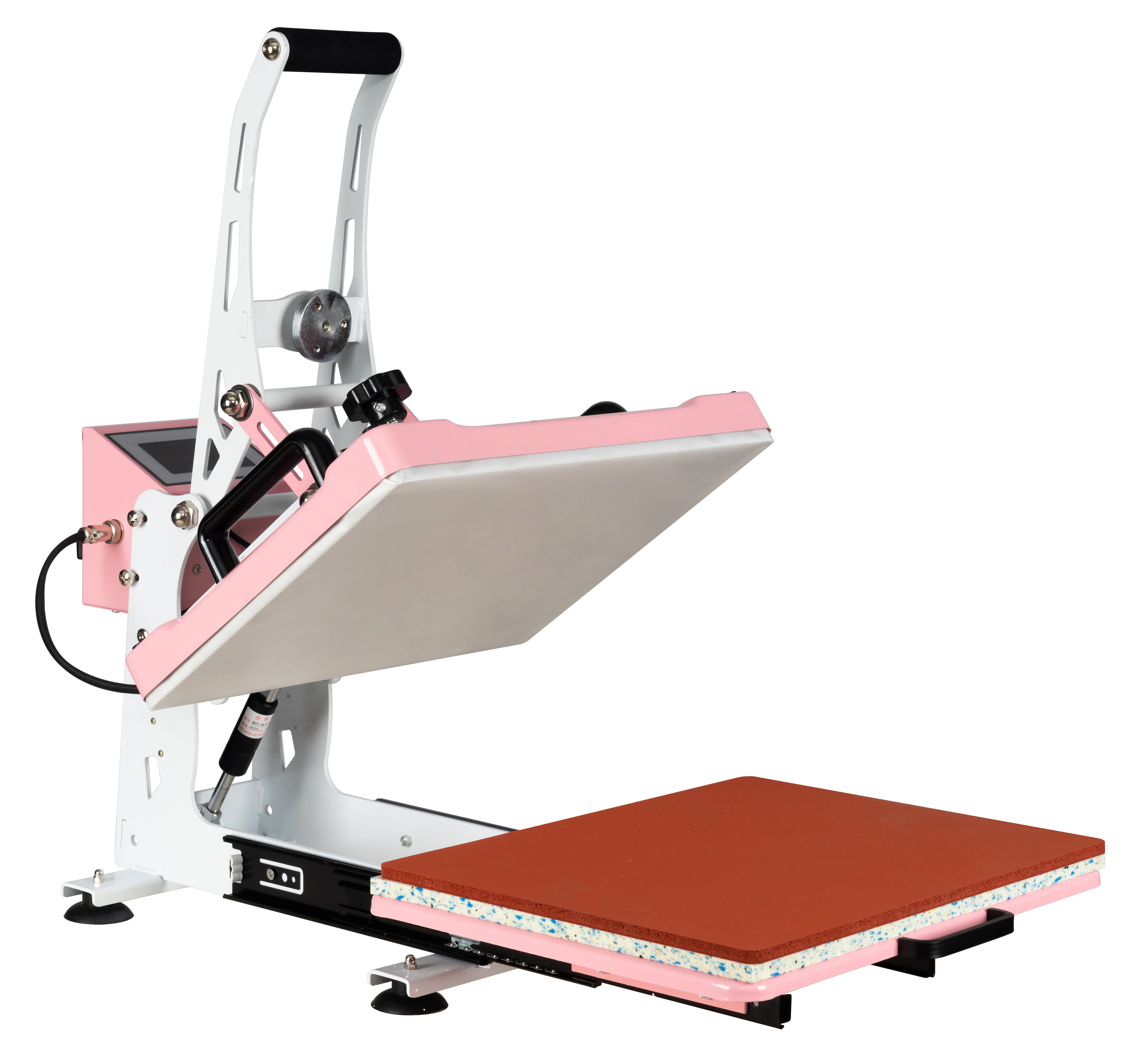 ACE-Machine,12"x15" Semi-automatic Heat Press Machine With Auto Open and Slide-out Base for Pure Cotton,Polyester,Chemical Fiber,Pearl Board,Metal Pendant,Mousepad,Vitrolite,Ceramics(Pink).