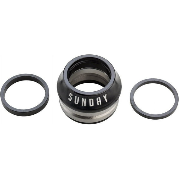 Sunday Integrated Headset - 1-1/8", 15mm, Black, Conical