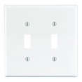 thumbnail image 1 of Leviton Manufacturing 4591228 2-Toggle Midway Nylon Wall Plate, White, 1 of 2