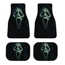 Scream Ghostface Car Floor Mats 4PC Set Anti Skid Vehicle Floor Mat Car Carpet for Front Rear Seats Universal Auto Interior Accessories