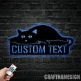 thumbnail image 3 of Craftnamesign Custom Lazy Cat Metal Sign LED Light, Cute Kitten Metal Sign, Funny Cat Wall Art, 3 of 5