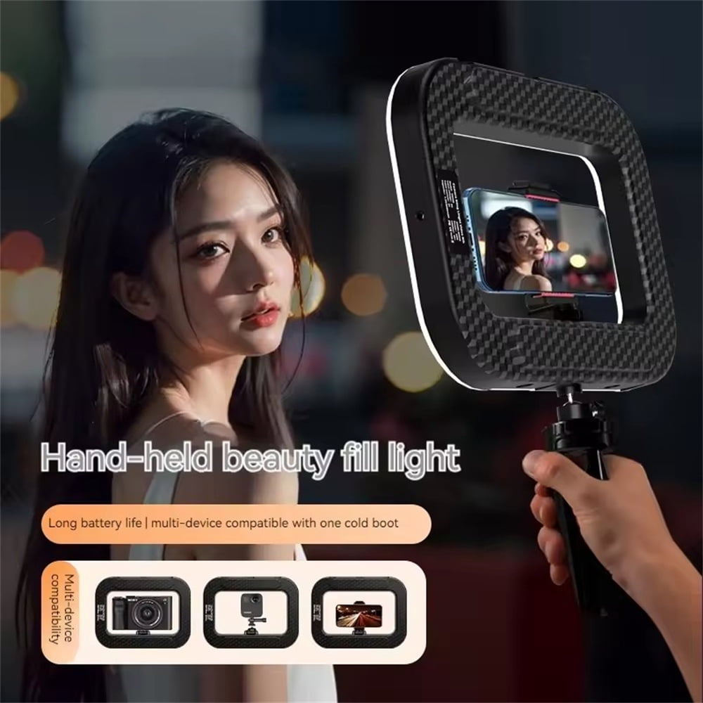 FANGTUOSI Selfie fill Light Photography Lighting Led square Lamp for Video Recording Live Broadcast Mobile fill light with clip