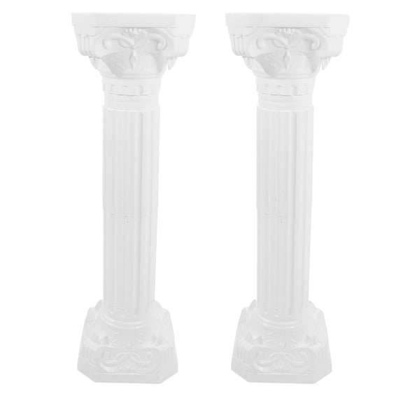 Hemobllo 2Pcs Decorative Roman Pillars White Plastic Wedding Road Guide Columns Stand