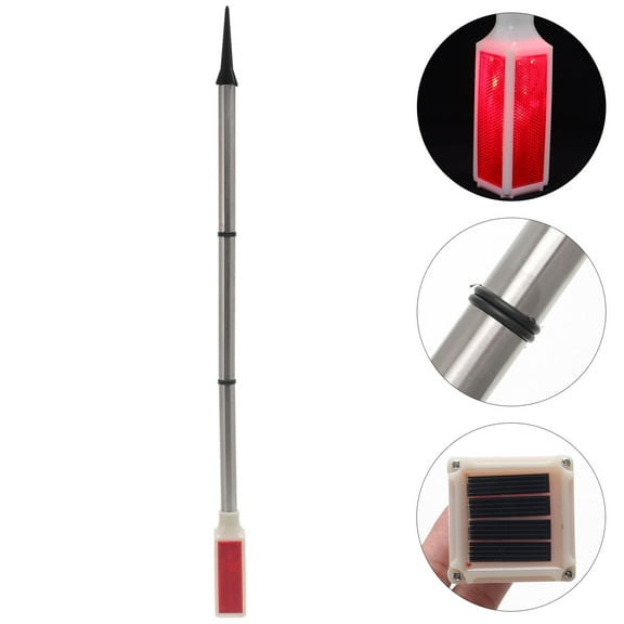 LEORX Solar Driveway Lights Metal Red Warning Light Outdoor Environment 1Pack