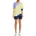thumbnail image 2 of Silverwear Women's Tie Dye Sweatshirt and Shorts, 2-Piece Active Set, 2 of 6