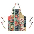 thumbnail image 2 of Pioneer Flower Floral Print Pattern Apron-Garden Aprons for Women with Pockets-Cotton Linen Waterproof Kitchen Cooking Gardening Aprons Adjustable for Kitchen,Cooking,BBQ and Salon 33x27 Inch, 2 of 7