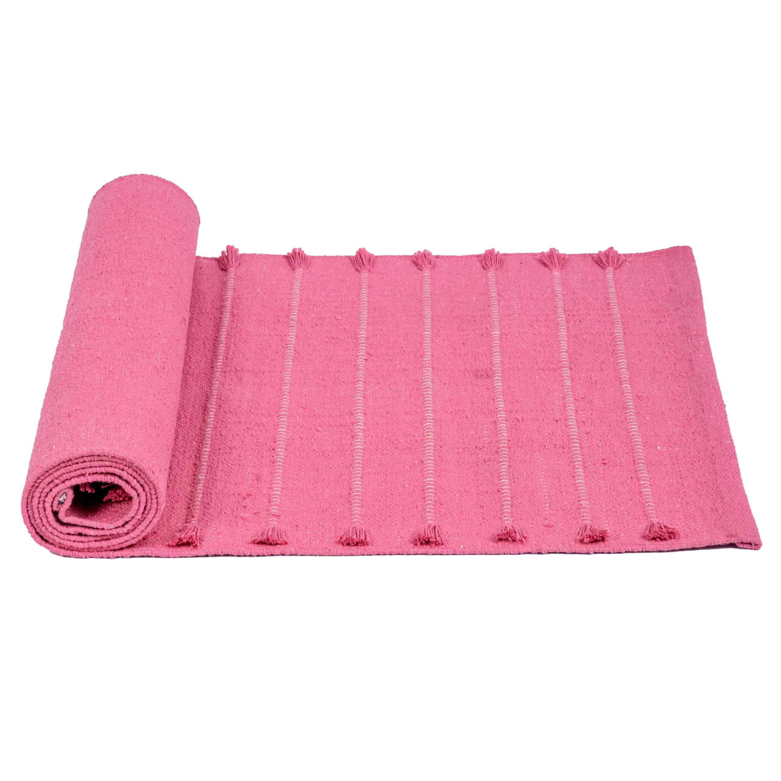 Sivi Herbal Organic Cotton Yoga Mat - Eco-Friendly Hand-Woven Non-Slip Rug - Thick & Comfortable (24”x72”x5mm) for Home Fitness & Yoga