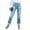 BU2, variant on Jeans for Women Trendy High Waisted Corssover Boyfriend Jeans Distressed Stretchy Slim Fit Denim Pants Yellow XS