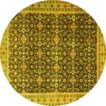 thumbnail image 1 of Ahgly Company Machine Washable Indoor Round Persian Yellow Traditional Area Rugs, 6' Round, 1 of 4