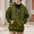 thumbnail image 4 of 5-14 Years Hooded Sweatshirt Pullover Half Zip Hooded Sweatshirt Long Sleeve Pullover Kids Fleece Sweatshirts, 4 of 8