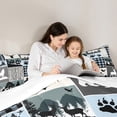 thumbnail image 4 of Homewish Rustic Bohemain Tribal 7 Pieces Bedding Comforter Set,Safari Wolves Deer Full Bedding Set,Blue Gray White Fitted Sheet Flat Sheet For Men Women,Super Cozy Room Decor, 4 of 8