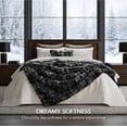 thumbnail image 6 of EverGrace Ultra Soft Luxury Fluffy Faux Rabbit Fur Throw Blanket, Thick Warm Bubble Throw for Bed, Cozy Plush Reversible Blankets for Couch, Chair, Sofa, Marble Black, 60x80 Inches, 6 of 8