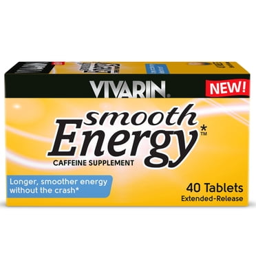 Vivarin Smooth Energy Caffeine Tablets for Focus and Alertness, Sugar-Free, 40 Count