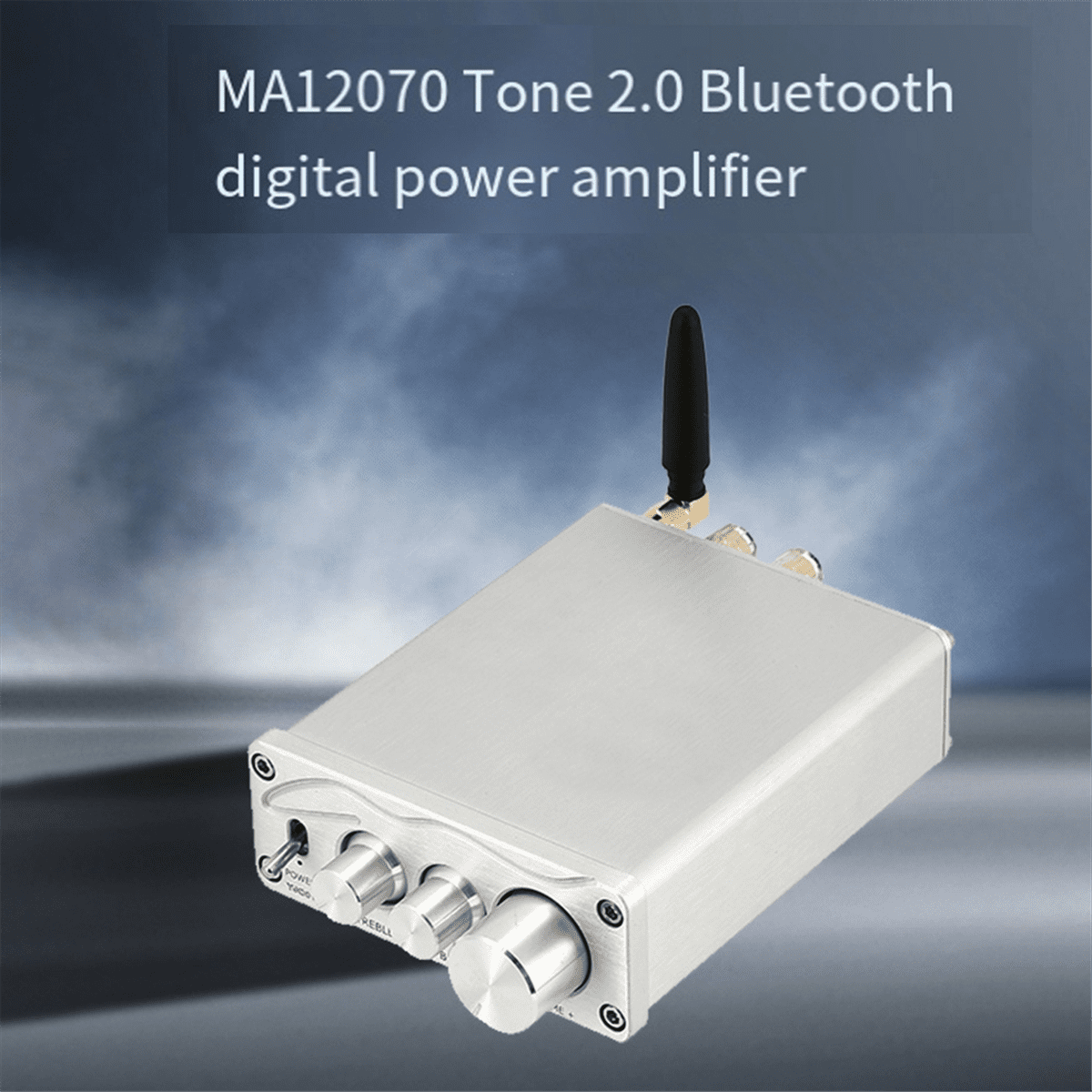 HiFi Sound Amplifier MA12070 80Wx2 Bluetooth 5.0 Stereo Audio Power Amplifier for Home Theater Karaoke Amplifiy-Silver