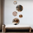 thumbnail image 3 of Designart "Vibrant Swirls Gold and Pink I" Abstract Marble Metal Wall Art Set of 5 Piece, 3 of 5