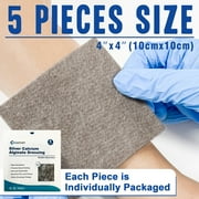 Ceeport Silver Calcium Alginate Wound Dressing, 4 x 4 Patches, Highly Absorbent Dressing Gauze, Non Stick Pads for Wounds, Soft and Comfortable Silver Dressing for Wound Care, 5 Packs