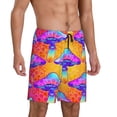 thumbnail image 2 of Kdxio Magic Mushrooms Print Mens Sleep Shorts Bottoms Soft Comfy Pajama Wear Pants with Drawstring Pockets, 2 of 7
