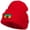 Red, variant on Rasta Leaf Flag Embroidered Long Beanie - Black OSFM