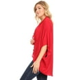 thumbnail image 3 of Women's Solid Casual Chiffon loose Kimono Sleeve Open Front Cardigan Capes, 3 of 4
