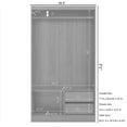 thumbnail image 3 of Better Home Products Modern Wood Double Sliding Door Wardrobe in Light Gray, 3 of 3