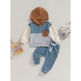 thumbnail image 2 of CIYCuIT Toddler Baby Boys 2Pcs Fall Outfits Long Sleeve Contrast Color Hooded Hoodie + Jogger Pants Infant Casual Sweatsuit Daily Clothes 0-3 Years, 2 of 9