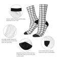 thumbnail image 3 of Yiaed Gray Checkboard Print Great elasticity Crew Socks Sports socks for Men and Women, 3 of 5