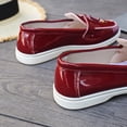 thumbnail image 5 of GERsome Women's Loafer Flats Round Toe PU Leather Slip-On Work Shoes Casual Comfort Walking Dressy Shoes, Red Size 6.5, 5 of 9