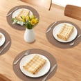 thumbnail image 2 of Unique Bargains 6pcs Faux Leather Wipeable Placemats Brown 13"x13", 2 of 6