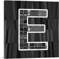 thumbnail image 1 of ARTCANVAS Modern Black White Alphabet Letter E Canvas Art Print - Size: 18" x 18" (0.75" Deep), 1 of 9