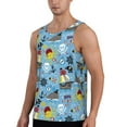thumbnail image 2 of Easygdp Pirate Marine Animals Men's Tank Top, Sleeveless Muscle T Shirts, Breathable, Quick-Dry, Loose for Gym, Running, Fitness - Small, 2 of 9