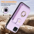 thumbnail image 6 of MYKOMI Phone Case for Samsung Galaxy A12/M12 Wallet Cell Cover with HD Screen Protector and Crossbody Strap Ring Stand RFID Credit Card Holder A 12 5G A-12 S12 12A 4G Women Girls Purple, 6 of 7