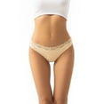 thumbnail image 6 of TFEOQRY 4Pc Briefs Underwear for Women Solid Color Cotton Mid Waist Lace Underwear Thong Breathable Underwear Beige, 6 of 8