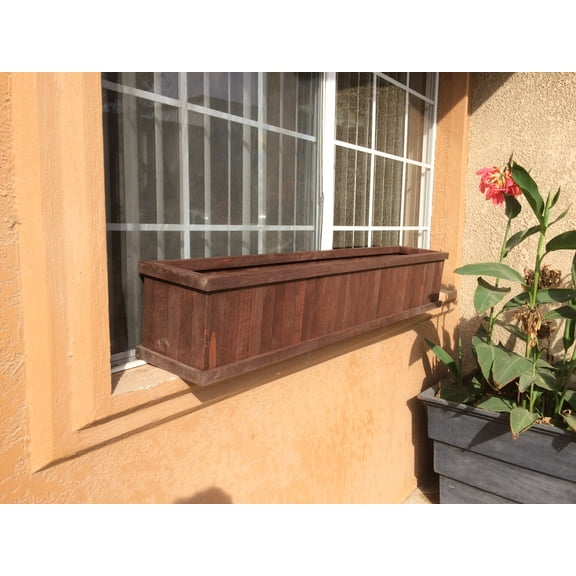 8.5"H x 8.5"W x 36"L Mission Brown Redwood Planter Box