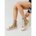thumbnail image 2 of Silver Shoes New Style Women Boots High-Top Boots Women Lace-Up Zip Flat Boots Party Shoes For Women Daily Wear Ladies Shoes Casual Fashion Sneakers O, 2 of 4