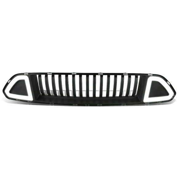 DNA Motoring GRF-LB-FM15-2 For 2015 to 2017 Ford Mustang Vertical Fence Front Bumper Upper Grille w/LED Daytime Running Light 16
