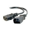 C2G 6ft Power Extension Cord - 18 AWG - IEC320C14 to IEC320C13 - Power extension cable - power IEC 60320 C13 to IEC 60320 C14 - 6 ft - black