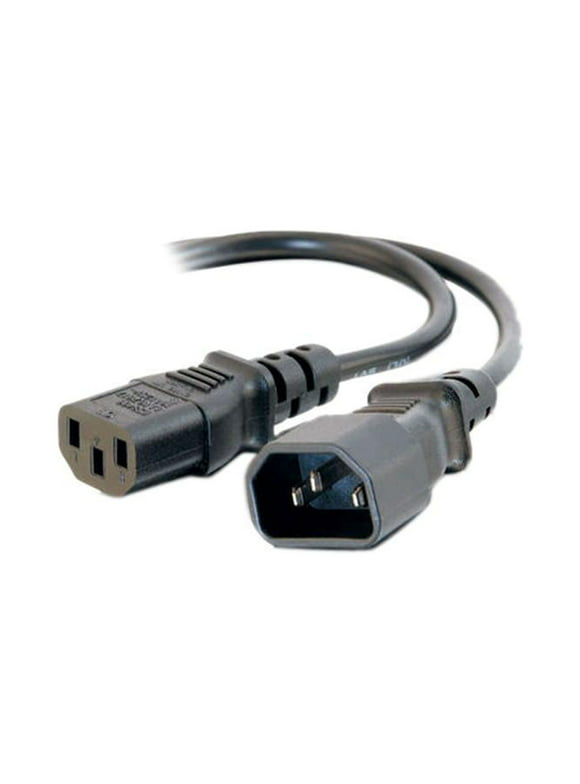 C2G 03141 18 AWG Computer Power Extension Cord - IEC320C14 to IEC320C13, TAA Compliant, Black (6 Feet, 1.82 Meters)