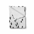 thumbnail image 2 of Foot Print Soft Flannel Fleece Blanket, Monochromatic Pattern of Paws of Birds Cats Chicken Squirrel and Dogs Pattern, Cozy Plush for Indoor and Outdoor Use, 60" x 80", Black White, by Ambesonne, 2 of 6