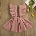 thumbnail image 4 of Kids Toddler Baby Girls Overall Dress Soft Corduroy A-Line Solid Color suspender Skirt Clothes, 4 of 8