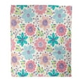 thumbnail image 1 of JSDART Flannel Throw Blanket Blue Cute Floral Pattern Colorful Flower Abstract Modern Branch Soft for Bed Sofa and Couch 50x60 Inches, 1 of 1