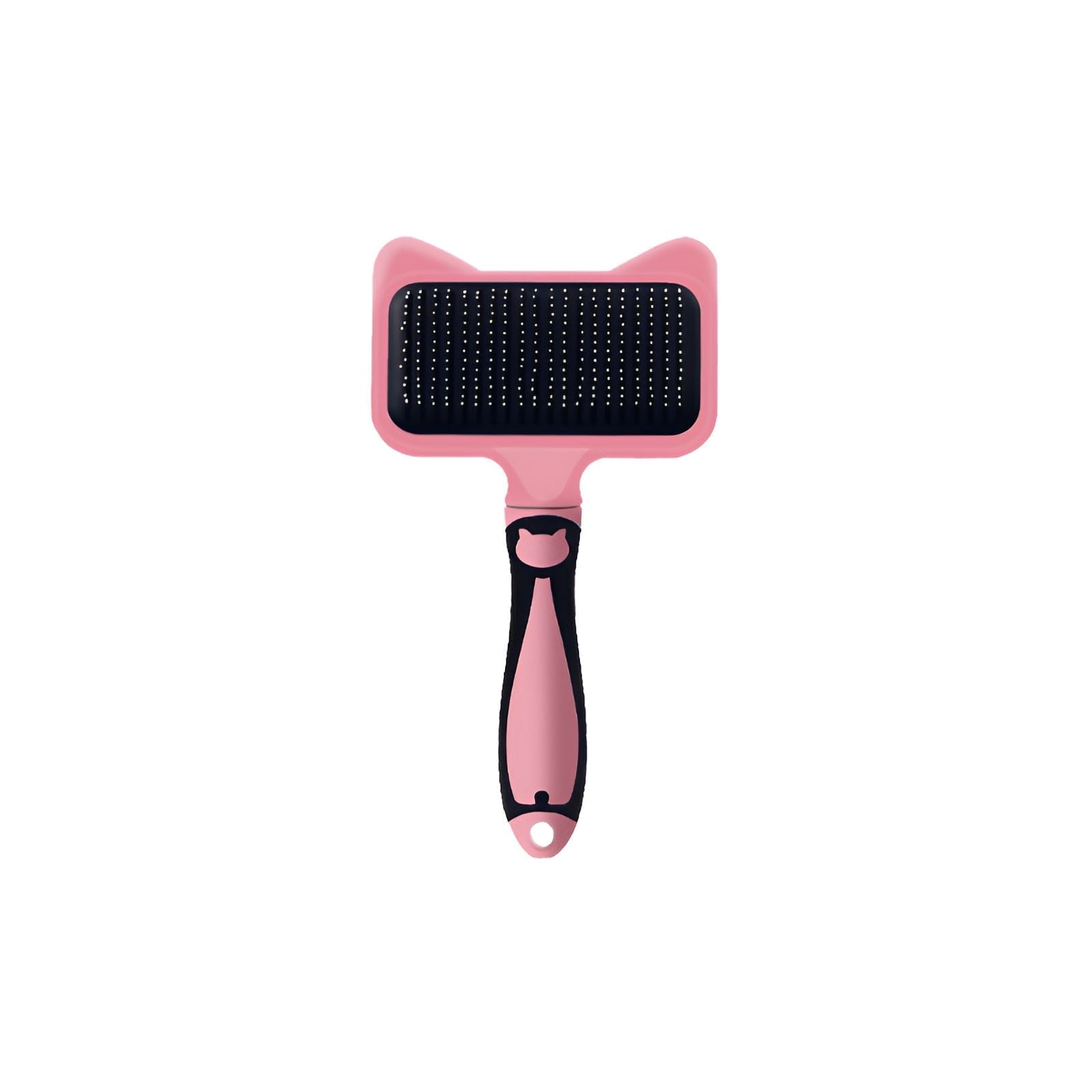 ACDANC Cat Brush for Shedding Button Design Dog Brush Curved Teeth Cat Brush for Shedding Pink for Grooming Shedding Control Daily Care Detangling Bath Time.