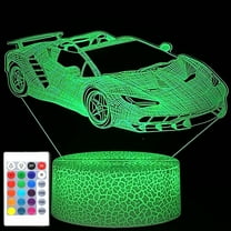 REQO Sport Car Night Light for Boys,Race Car 3D Optical Illusion Lamp,with Remote & Smart Touch 16 Colors Dimmable Bedroom Decorations Bedside Lamp,Christmas Birthday Gifts for Kids Boys Teens