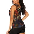 thumbnail image 3 of KLL Vintage Floral Skull Print Womens Tank Top Sleeveless Workout Tops Athletic Running Shirts Yoga Gym Clothes-Large, 3 of 7