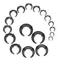 thumbnail image 6 of Luxe Modz Horseshoes Septum Pincher Black Acrylic Crescent Tapers Bull Stretchers Expander Ear Gauge O Rings Nose C Shaped Buffalo Piercing Jewelry 00G 14G - Sold as Pair, 6 of 6