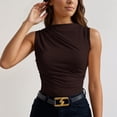 thumbnail image 2 of RUTAYY Women's Blouse Sleeveless Crew Neck Solid Color Tops Casual Summer Tops Soft Lightweight Basic Daily Wear Trendy Travel Shirts, 2 of 6