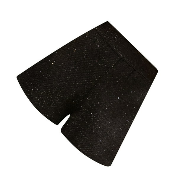 Qarigey Pantalones cortos con lentejuelas de cintura alta estilo suelto pantalones de moda de pierna ancha accesorios de ropa para el trabajo Prendas para la parte inferior del cuerpo