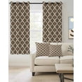 thumbnail image 2 of Brown Morocco Blackout Curtains 39 Inches Length, Farm Country Moroccan Geometric Plaid Window Treatment Thermal Insulated Drapes for Bedroom Living Room 2 Panels 55x39 Inches, 2 of 8