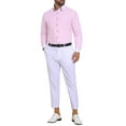 thumbnail image 2 of INSPIRE CHIC Men's Contrasting Colors Collar Long Sleeve Button Down Formal Business Dress Shirts S Pink, 2 of 5