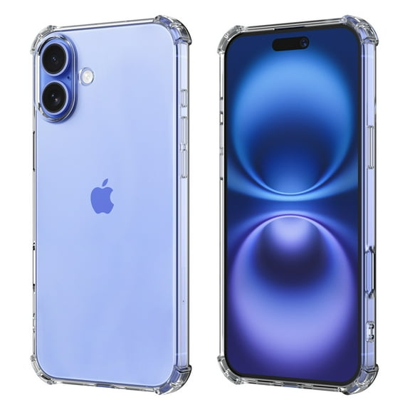 Ebizware for iphone 16 Phone Case , Non-Yellowing Shockproof Crystal Clear Case Cover for Apple iphone 16  6.1", Full Body Protective Slim Bumper